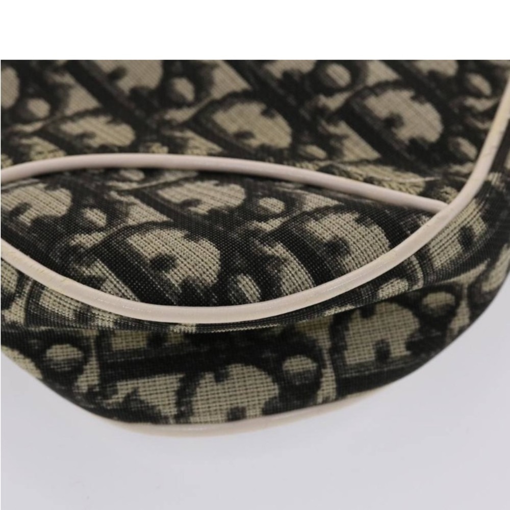 CHRISTIAN DIOR TROTTER Canvas Saddle Pouch Black/ White PREOWNED - Picture 14 of 16